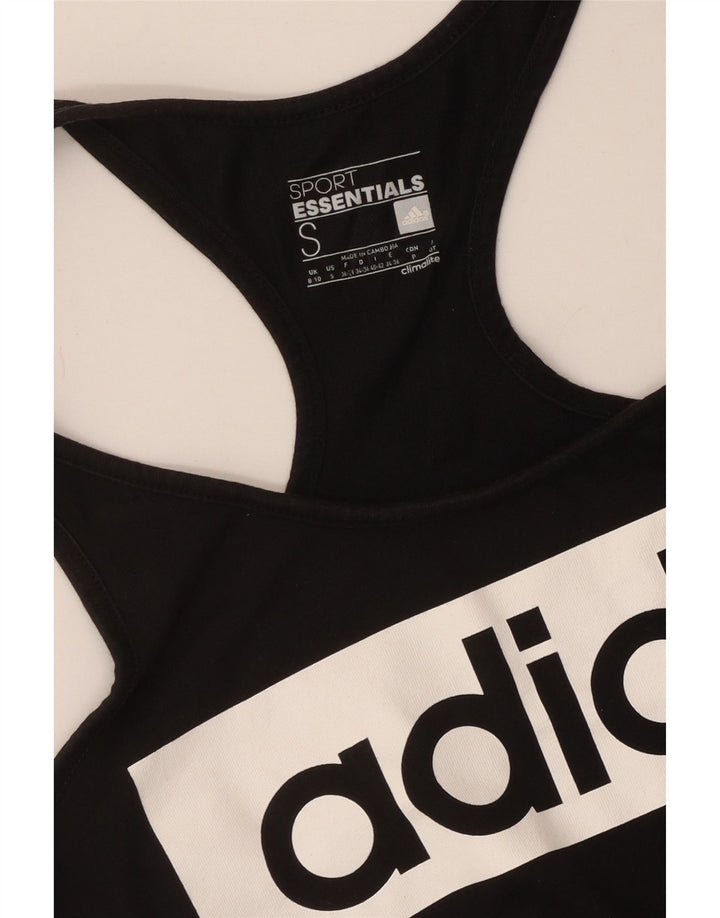 ADIDAS Climalite Graphic Vest Top pentru femei UK 8/10 Small Black