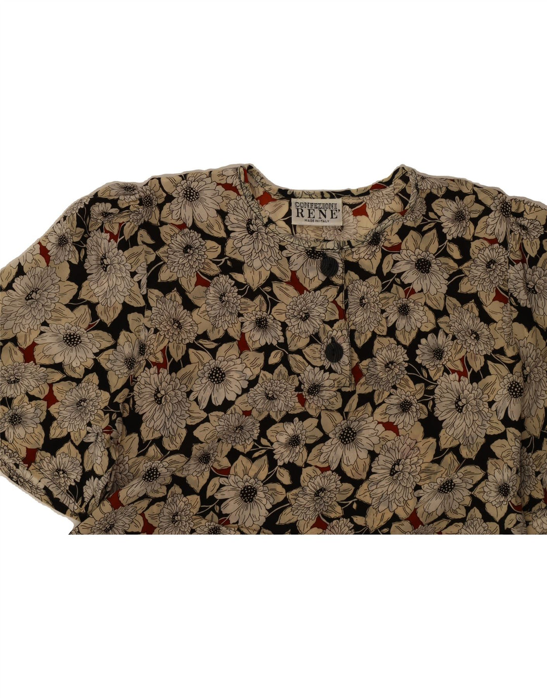 VINTAGE Womens Blouse Top IT 46 Large Grey Floral Vintage Vintage and Second-Hand Vintage from Messina Hembry 
