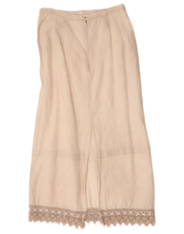 Fusta Midi Femei L.Pucci IT 44 Medium W28 Bej In