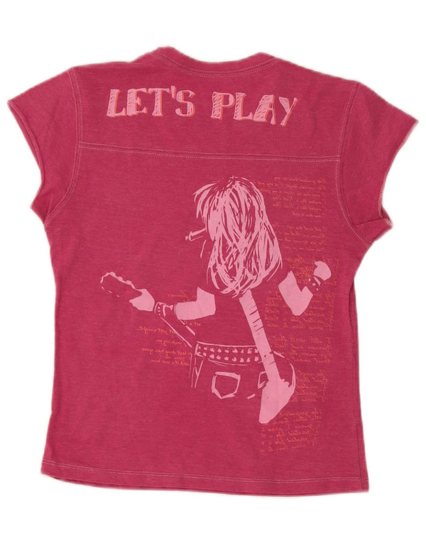 Hard Rock Cafe Madrid Tricou grafic Top UK 12 Bumbac Roz Mediu