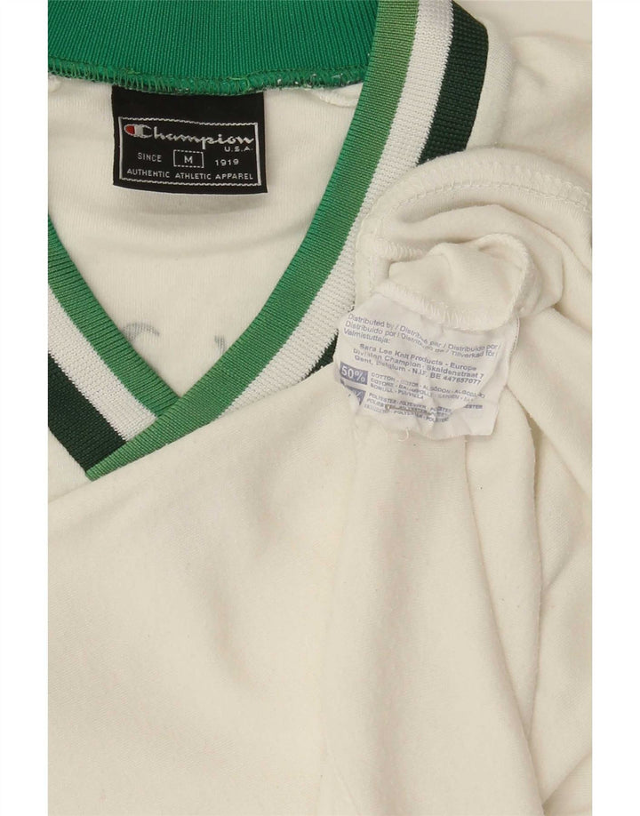 Tricou grafic pentru bărbați Champion Top din bumbac alb mediu