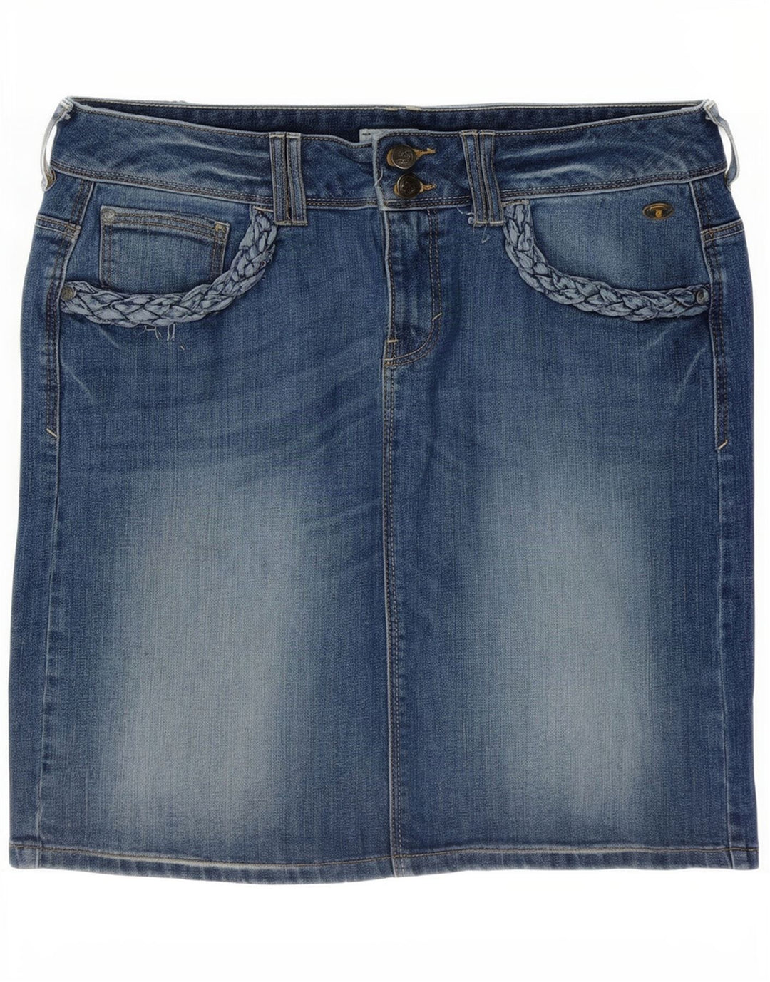 Fusta mini denim pentru femei Tom Tailor EU 40 Medium W34 Bumbac albastru