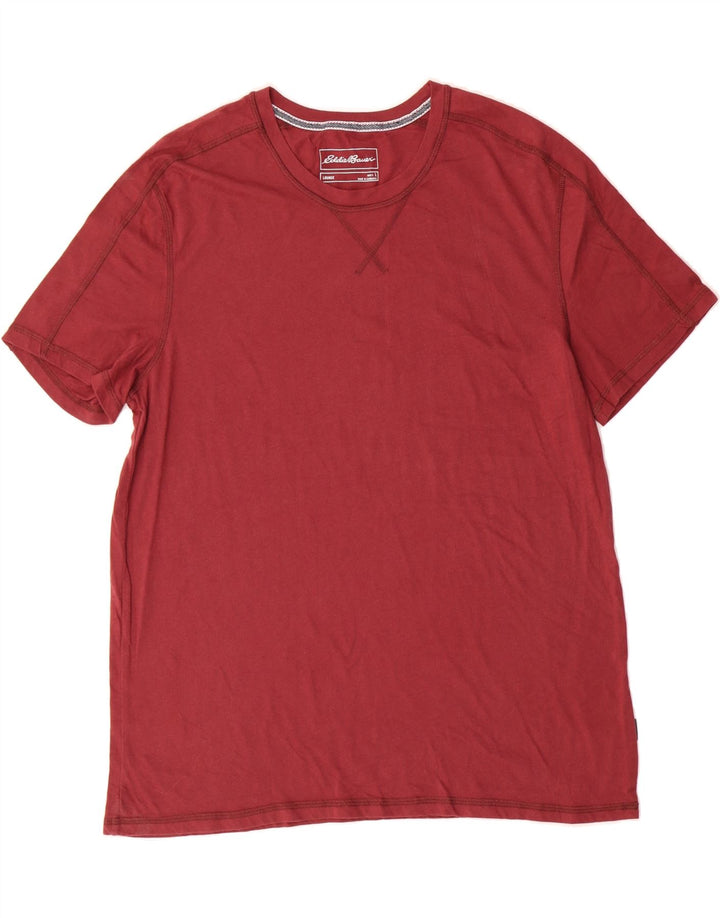 EDDIE BAUER Mens T-Shirt Top Large Red Cotton Vintage Eddie Bauer and Second-Hand Eddie Bauer from Messina Hembry 