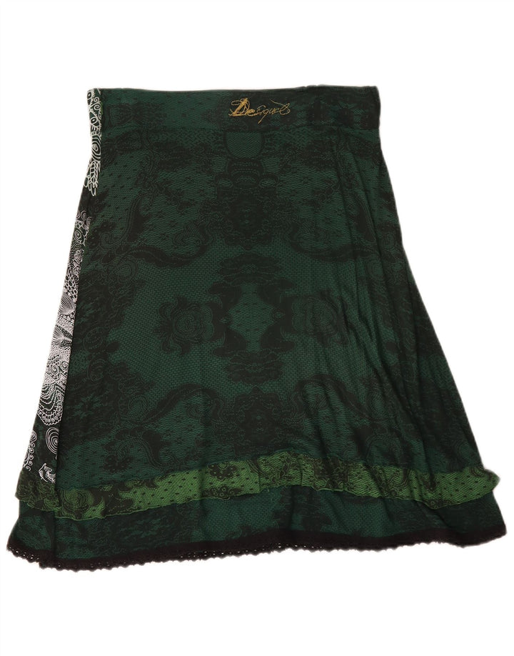 Fusta Desigual Womens A-Line Medium W30 Green Floral