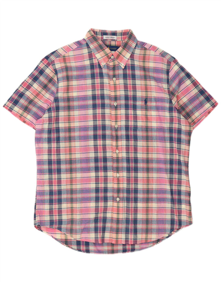 Cămașă pentru bărbați Ralph Lauren cu mânecă scurtă, mare, multicoloră, din bumbac