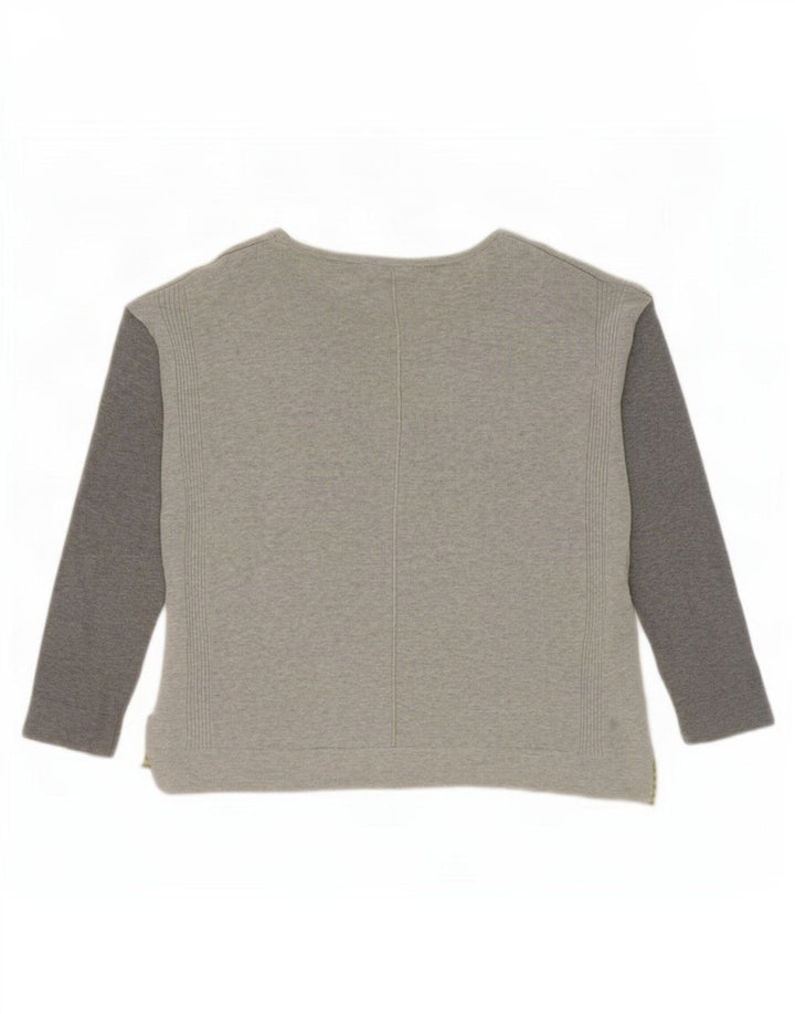 White Stuff Pulover cu gât de barcă pentru femei UK 12 Medium Gri Colorblock