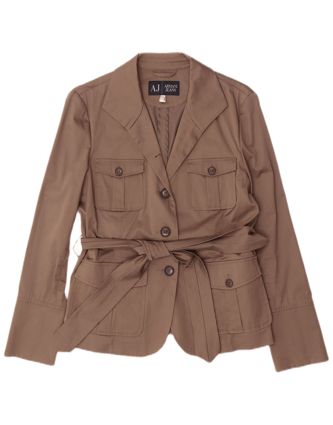 Jachetă Blazer pentru Damă Armani Jeans cu 3 nasturi EU 44 XL Bumbac maro