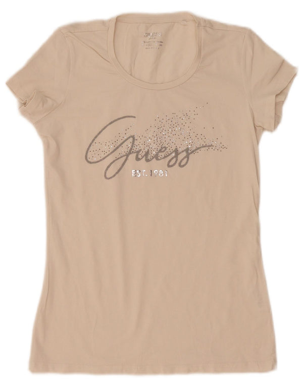 Tricou grafic Guess pentru femei Top UK 12 Medium White Bumbac