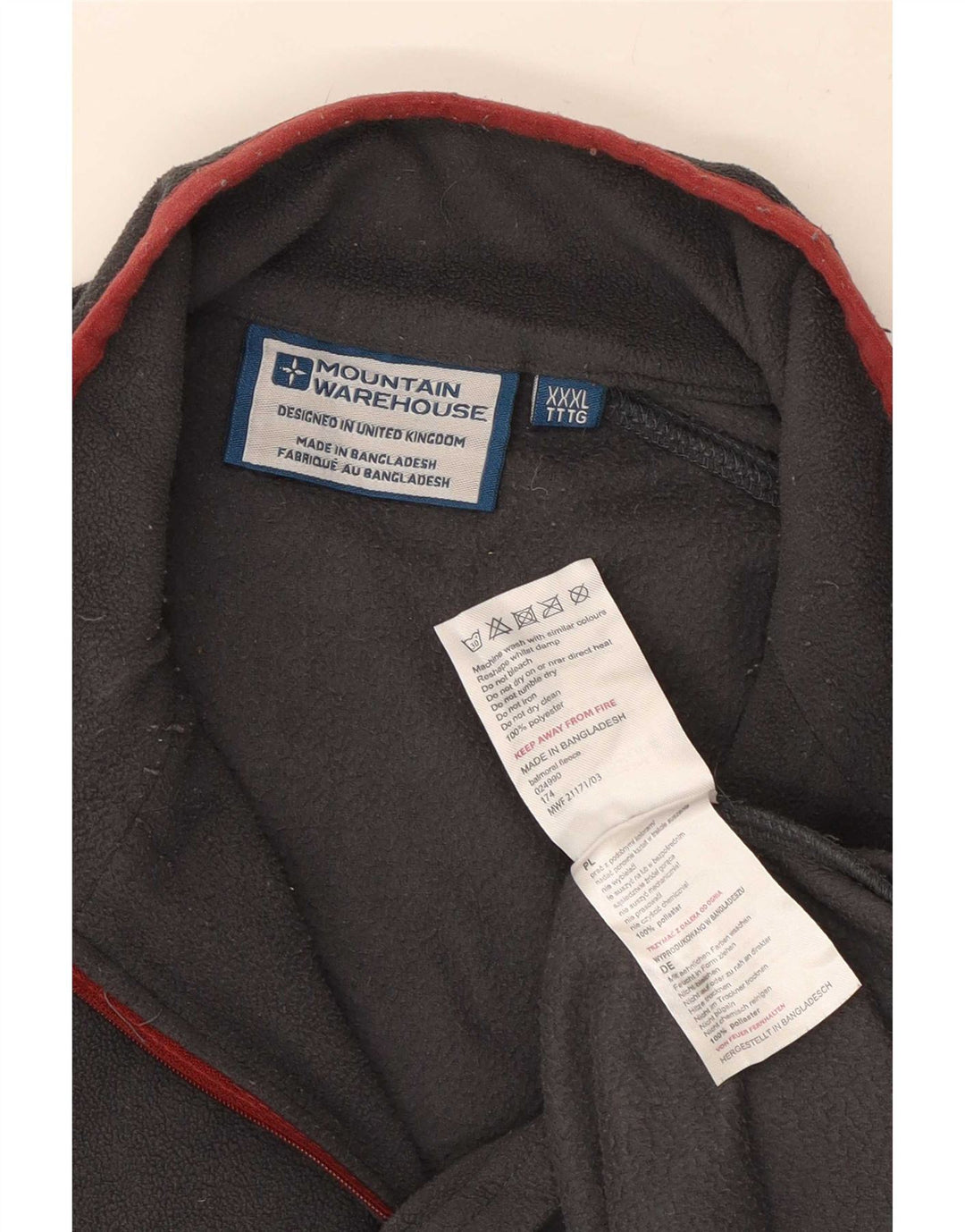 Pulover pentru bărbați Mountain Warehouse, cu fermoar și gât, poliester gri 3XL