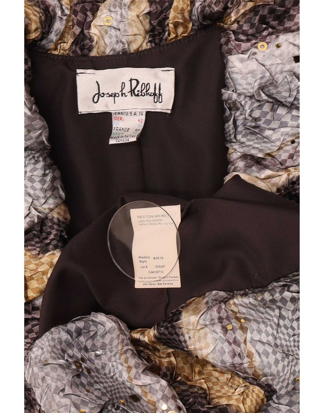Joseph Ribkoff Jachetă Blazer pentru Damă UK 16 Large Multicolor Geometric