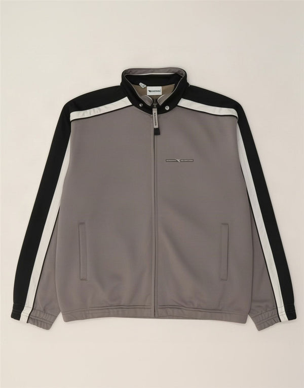 Diadora Mens Trening Top Jacket UK 36 Small Gri Poliester Colorblock