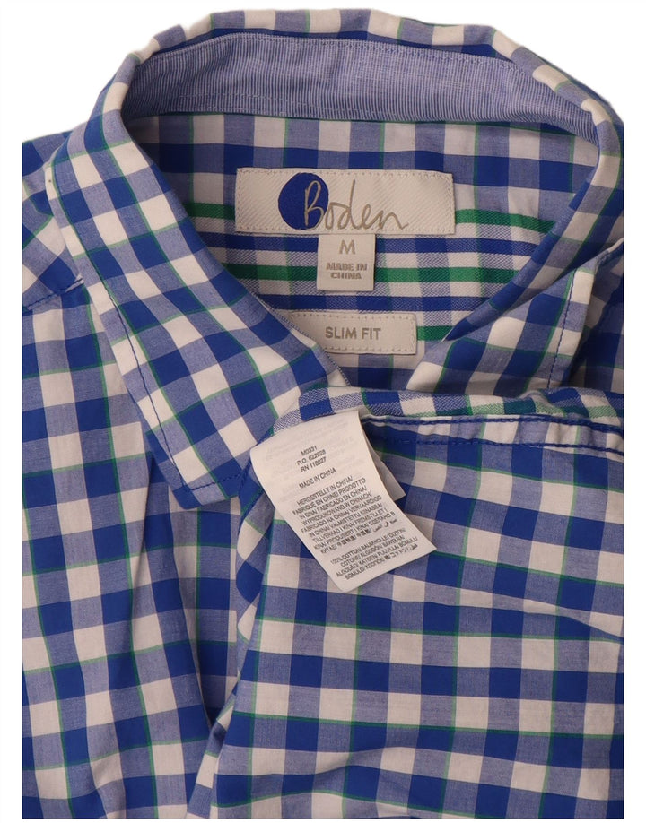 Cămașă pentru bărbați BODEN, slim fit, albastru mediu, bumbac vichy