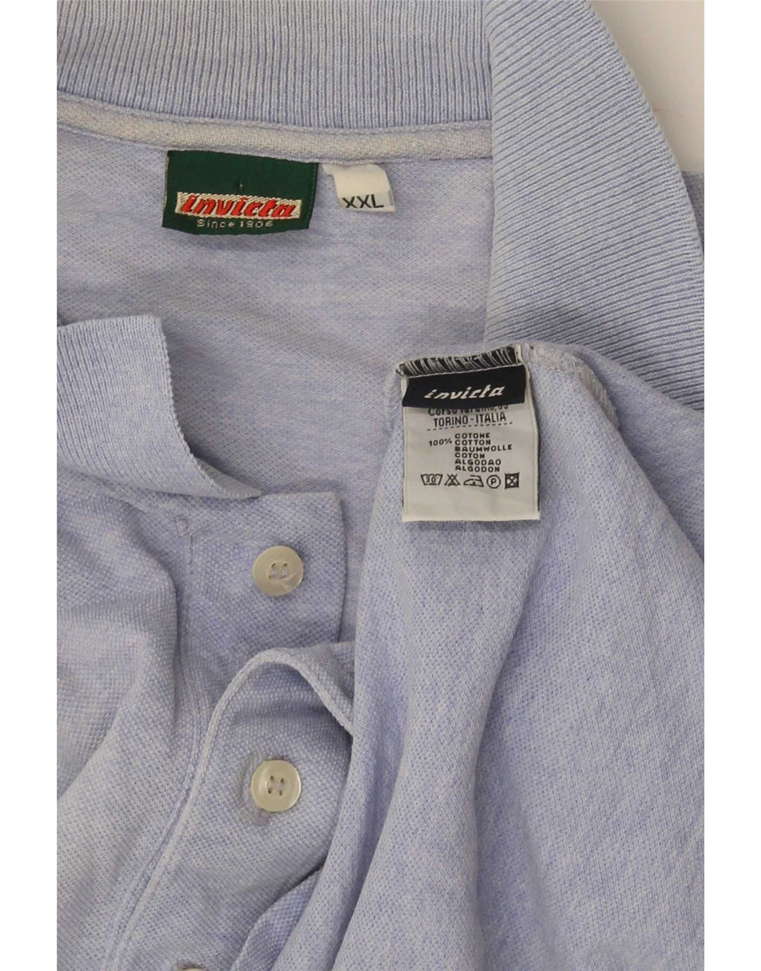 Tricou polo pentru bărbați Invicta 2XL, bumbac albastru