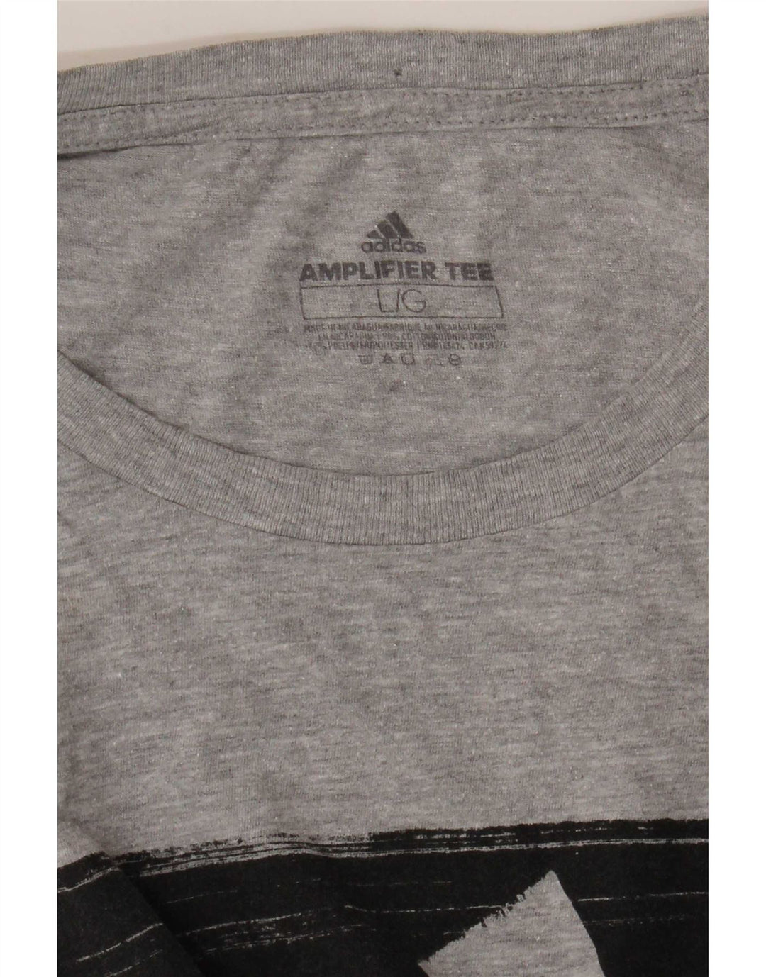 Tricou grafic pentru bărbați Adidas Top mare, gri bumbac