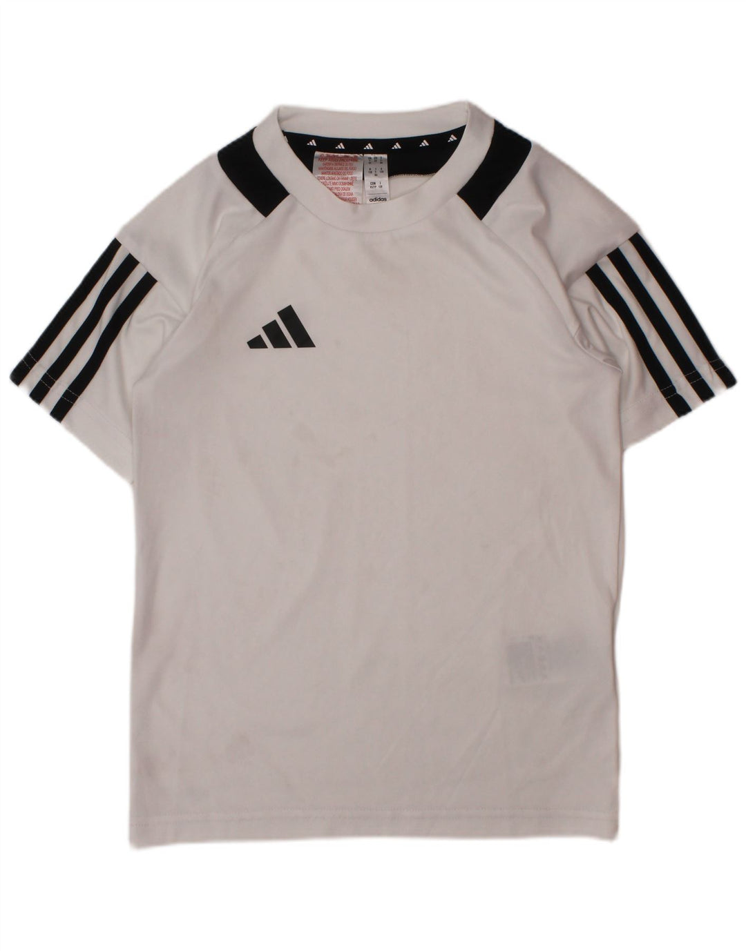 Tricou ADIDAS Aeroready pentru băieți, 7-8 ani, poliester alb color bloc