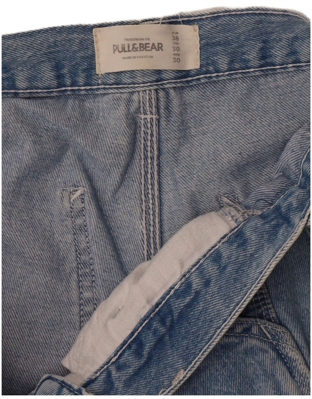 Pull & Bear Pantaloni scurti cargo din denim pentru femei EU 38 Medium W30 Albastru