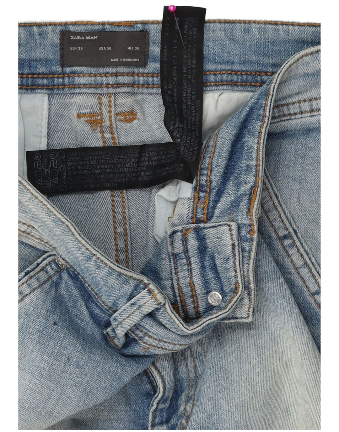 Pantaloni scurți din denim pentru bărbați Zara EU 38 Small W30 Bumbac albastru