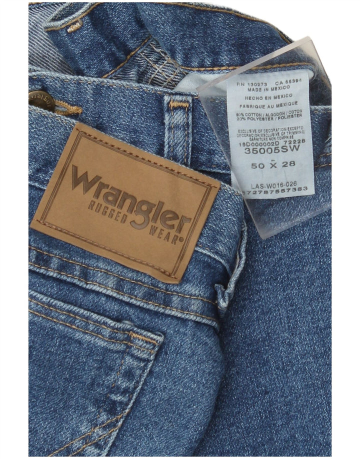 WRANGLER Blugi drepti pentru bărbați W50 L28 Bumbac albastru