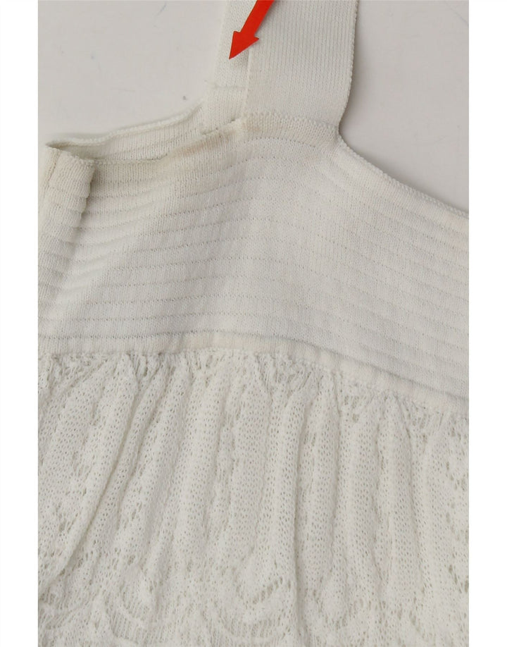 RELISH Womens Knit Cami Top UK 14 Large White Viscose Vintage Relish and Second-Hand Relish from Messina Hembry 