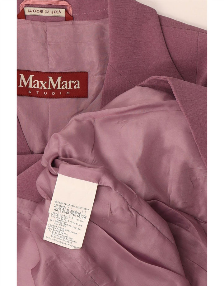 Blazer pentru femei Max Mara cu 2 nasturi și mâneci 3/4 UK 16, mare, roz