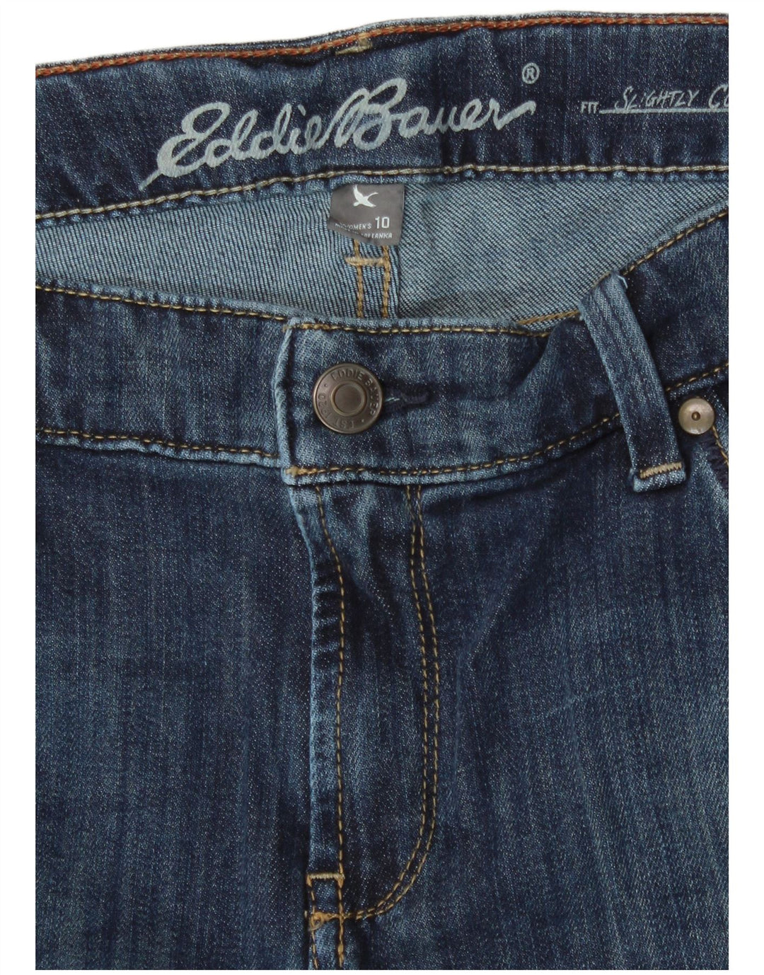 EDDIE BAUER Pantaloni scurți din denim ușor curbate pentru femei US 10 Large W32 Blue
