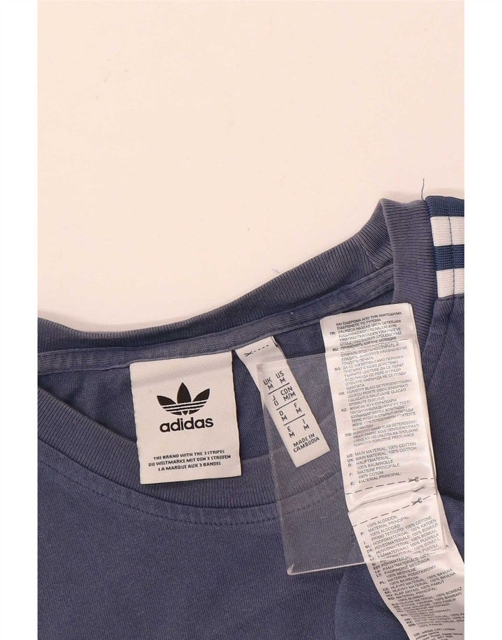 Tricou grafic pentru bărbați Adidas Top, bumbac albastru mediu