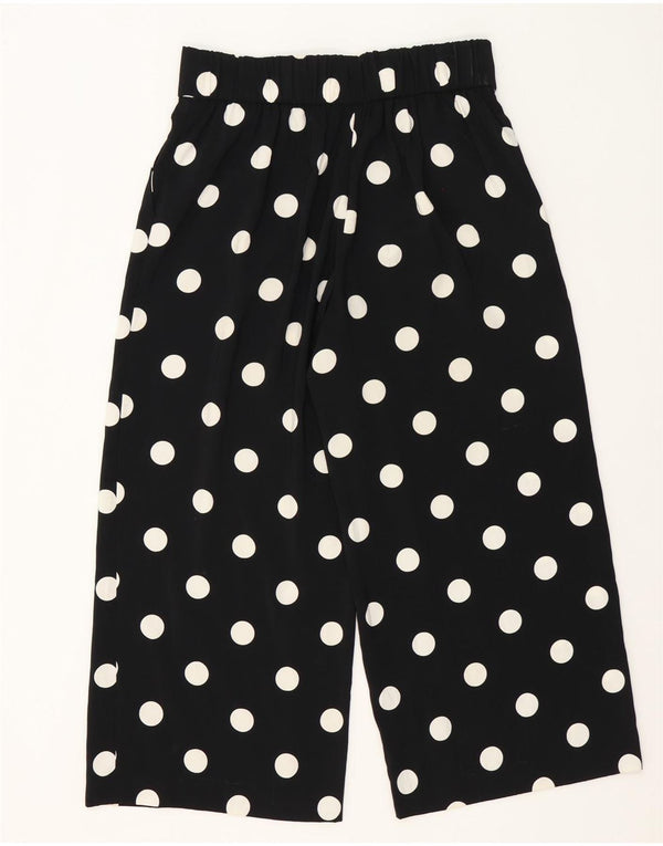 Pantaloni tăiați cu talie înaltă Zara pentru femei, mari L30 L25, buline negre