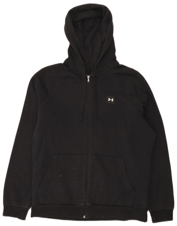 Pulover Under Armour Cold Gear, cu fermoar, bumbac mediu negru