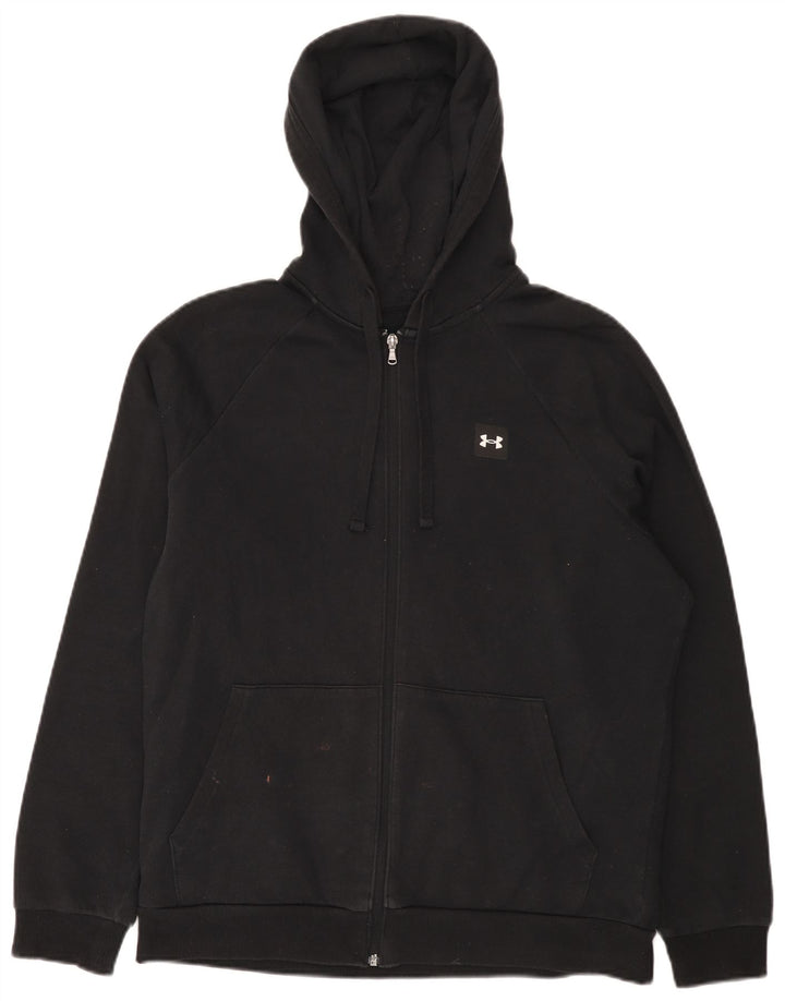 Pulover Under Armour Cold Gear, cu fermoar, bumbac mediu negru