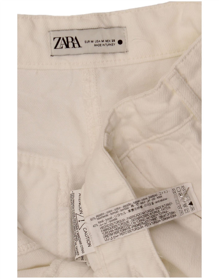 Fusta Midi Denim pentru Damă Zara Medium W30 Bumbac Alb