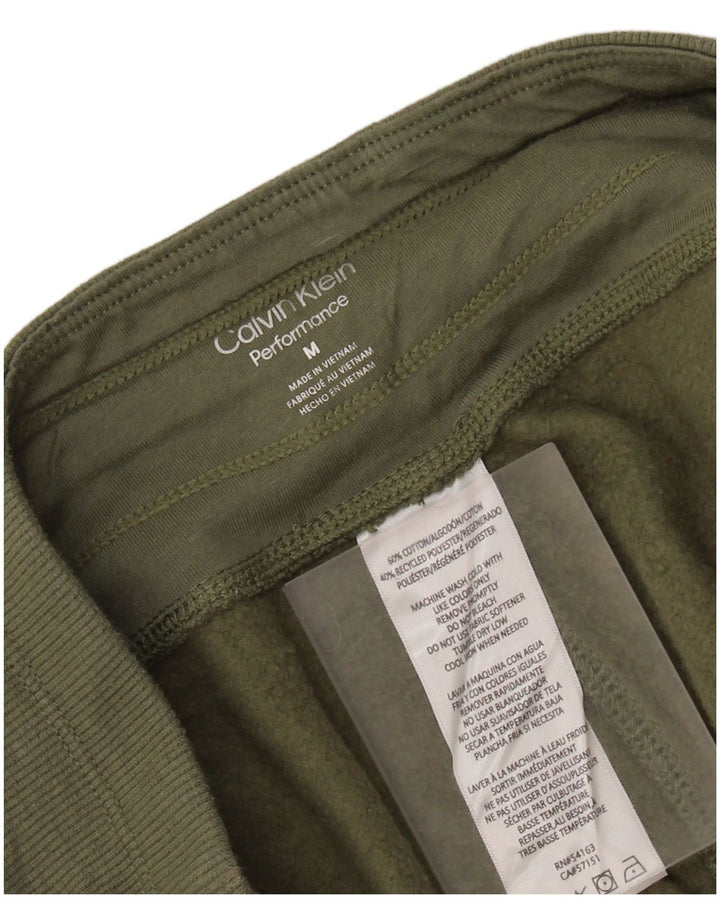 CALVIN KLEIN Pantaloni de trening grafic pentru femei Pantaloni de jogging UK 14 Medium Khaki