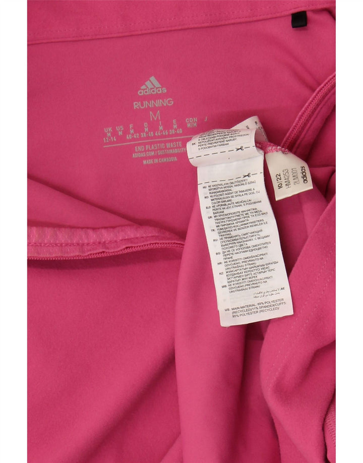 Top de trening Adidas pentru femei, cu fermoar și gât, pentru femei, Marea Britanie 12/14, roz mediu