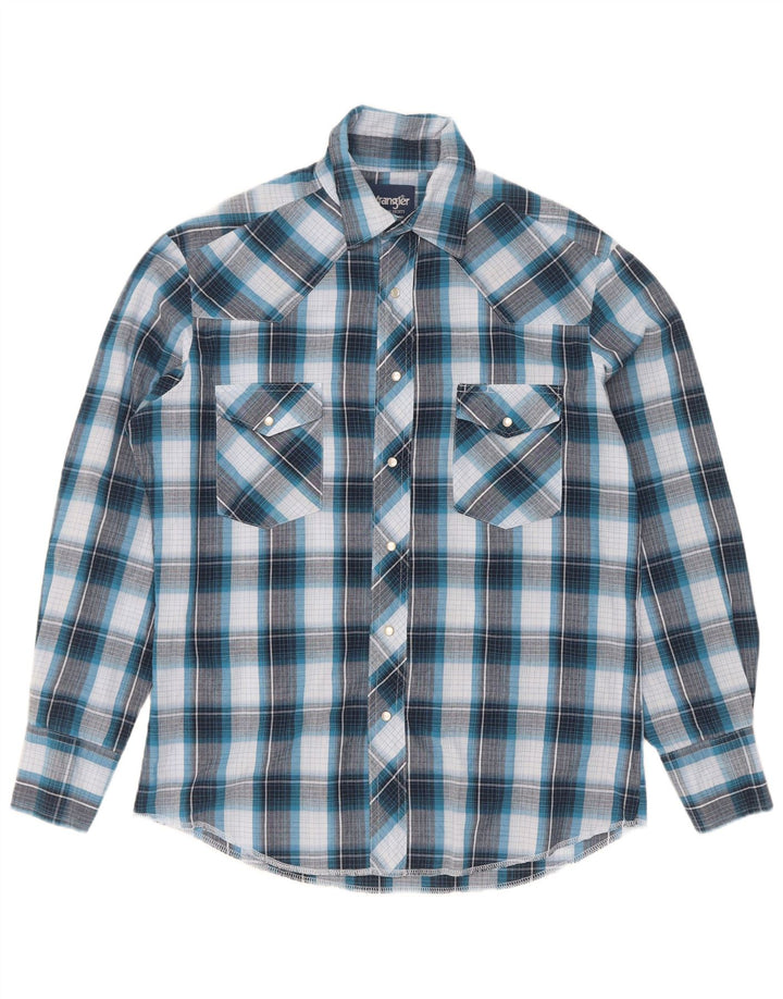 Cămașă pentru bărbați Wrangler, bumbac cu carouri albastru mediu