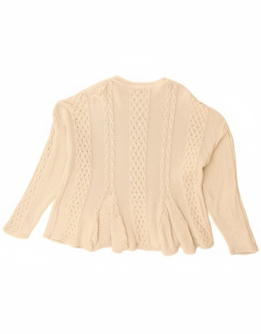 Pulover pentru femei Sisley Relaxed Elegance cu decolteu triplu, UK 14 Bej mediu
