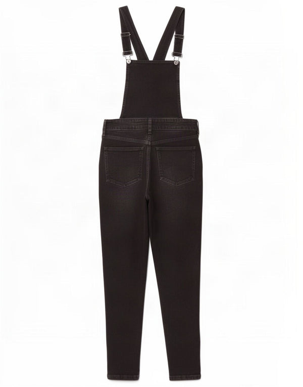 Fat Face Salopete Femei Blugi Slim UK 8 Small W25 L26 Bumbac Negru