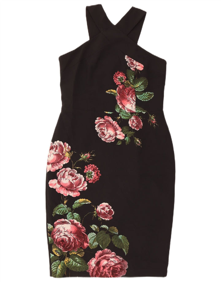 Oasis Rochie Halter pentru femei UK 12 Medium Black Floral Poliester