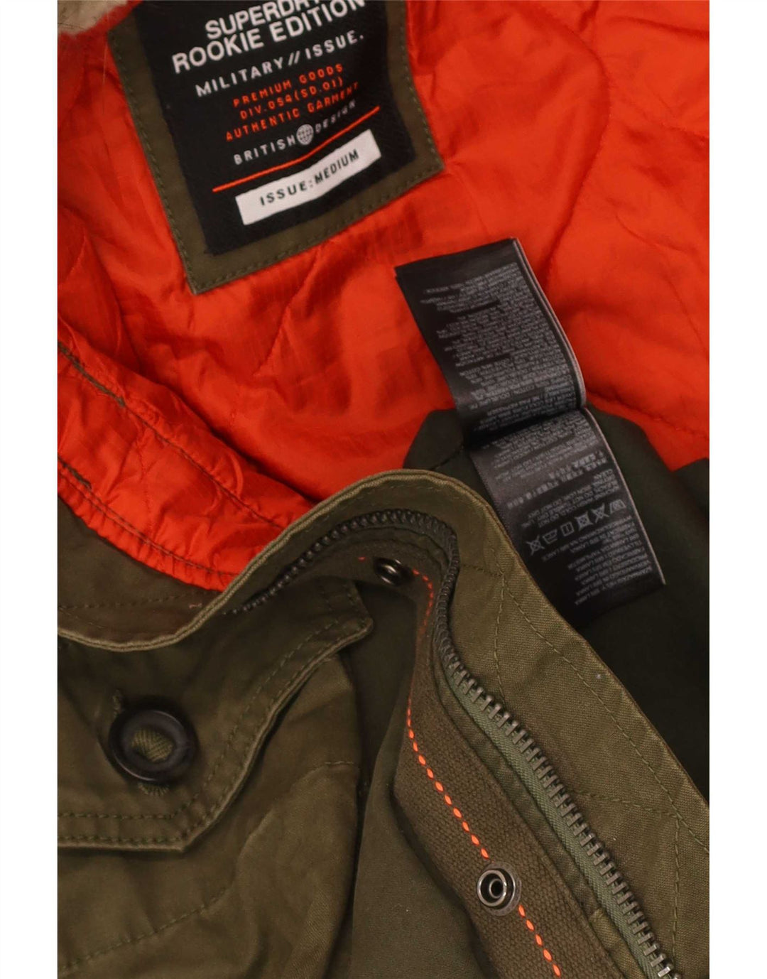 Jachetă parka cu glugă Superdry pentru bărbați UK 38, bumbac mediu kaki