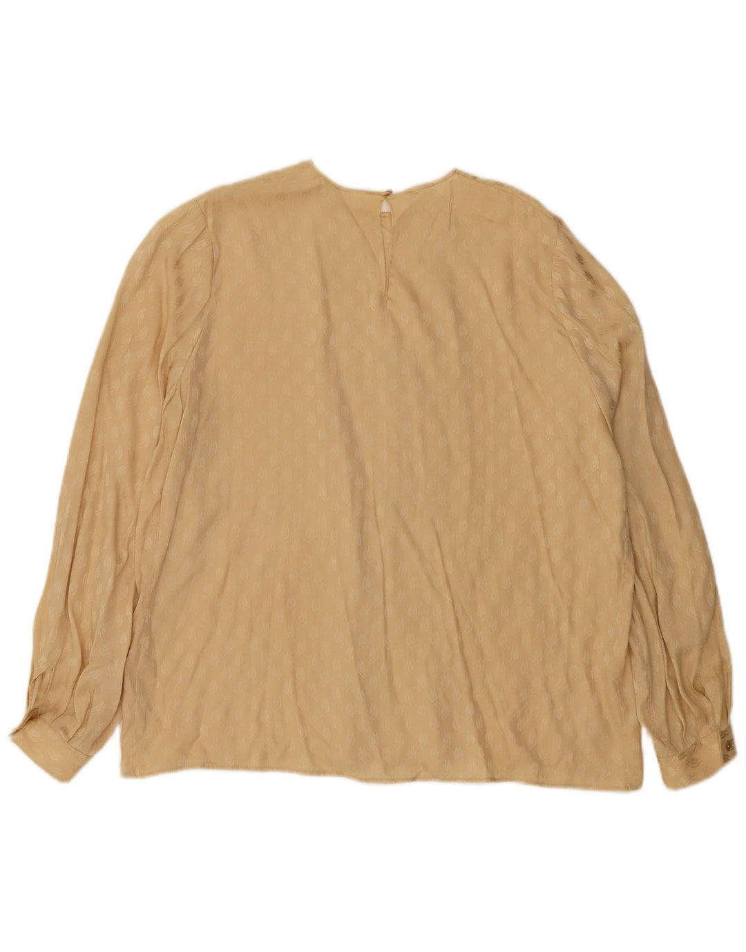 Bluză cu mânecă lungă cu model abstract pentru femei vintage UK 18 XL bej