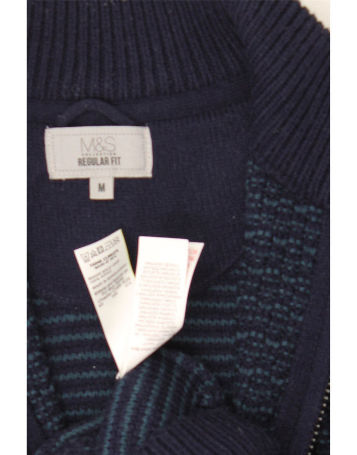 Pulover cardigan pentru bărbați Marks & Spencer, cu tăiere obișnuită, mediu bleumarin acrilic