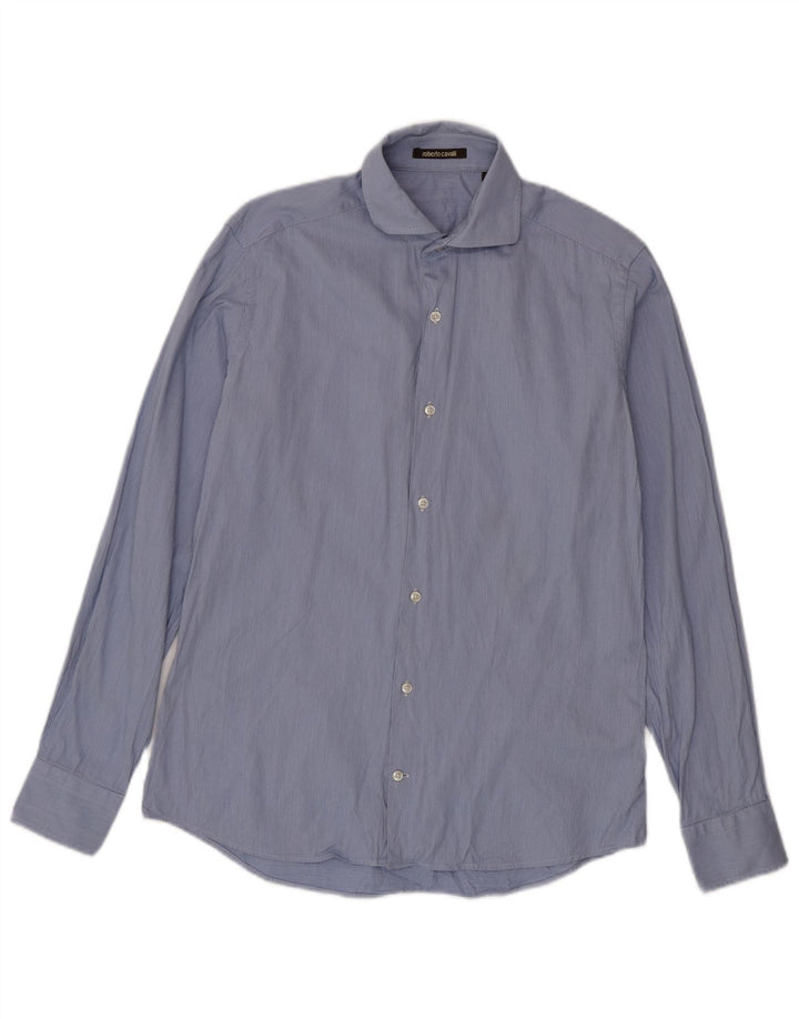 Cămașă pentru bărbați Roberto Cavalli Mărimea 39 Medium Blue Pinstripe