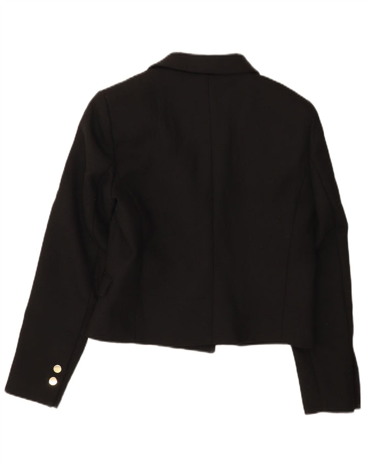 Jachetă Blazer Crop pentru femei Zara UK 14 Poliester negru mare