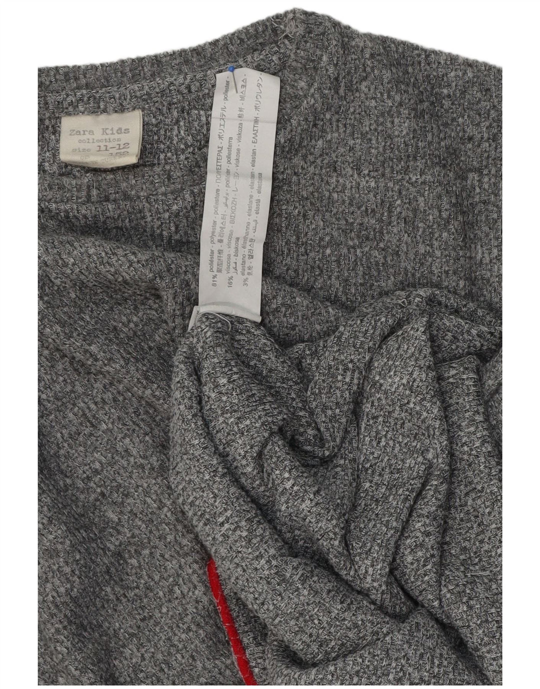 Zara Fete Top Grafic Maneca Lunga 11-12 Ani Gri Poliester