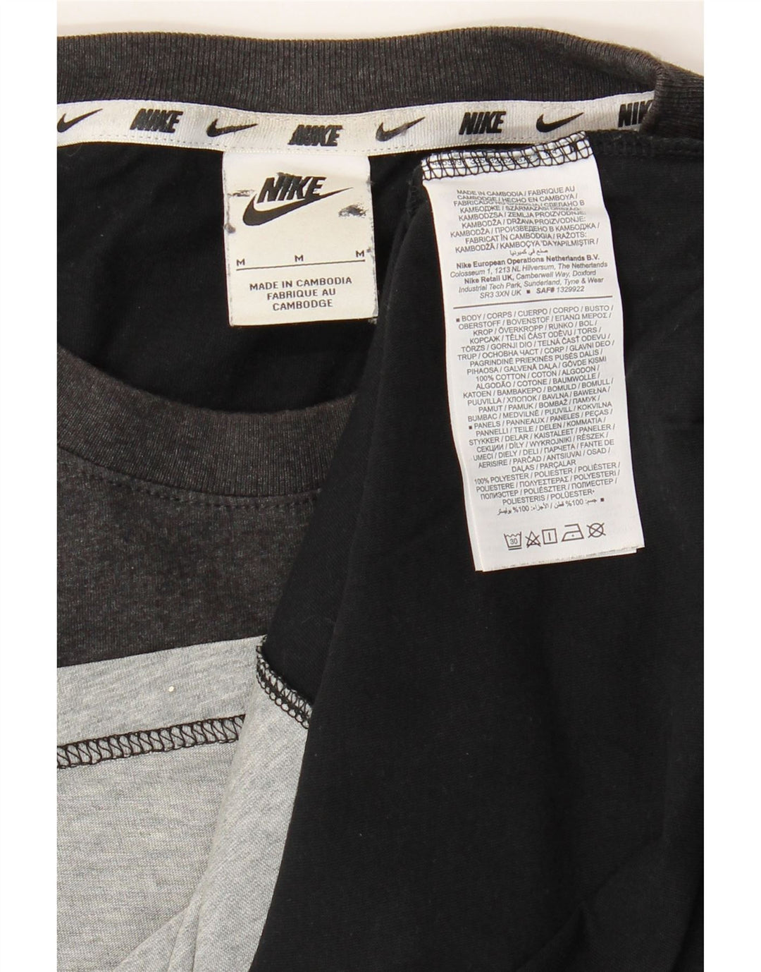 Tricou grafic Nike pentru bărbați Top mediu negru din bumbac color bloc