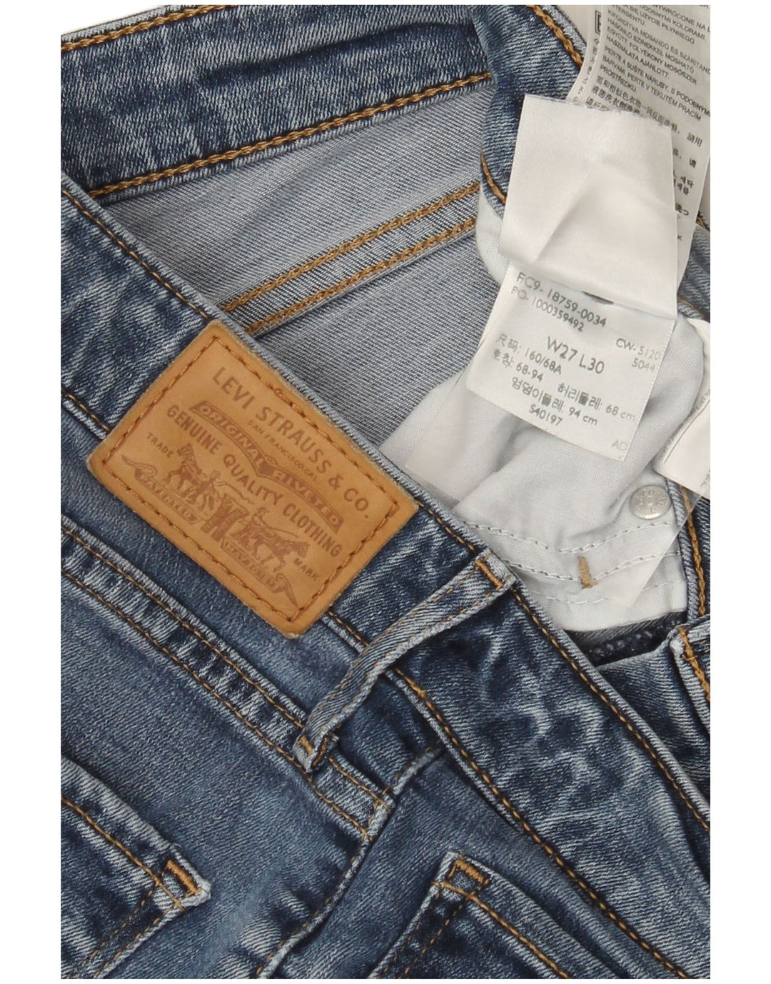 Blugi bootcut cu talie mare LEVI'S 725 pentru femei L27 L30 Blue Lyocell