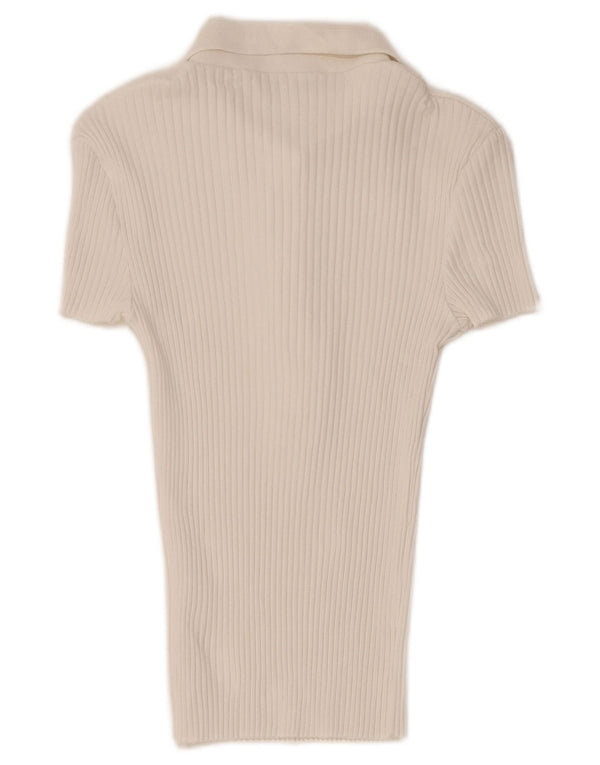 Tricou polo cu mânecă scurtă pentru femei Zara UK 12 Medium White