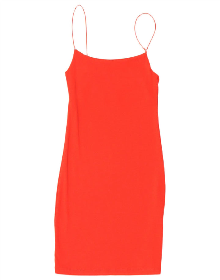 Rochie pentru femei Zara UK 12 Bumbac roșu mediu