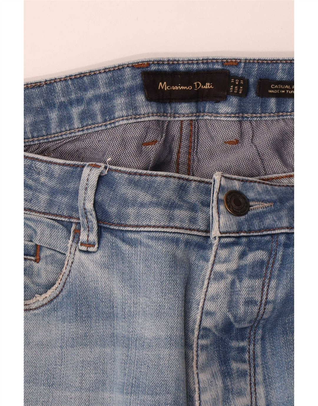 Massimo Dutti Blugi drepti pentru bărbați, cu ajustare lejeră, EU 40 Medium W31 L29 Albastru