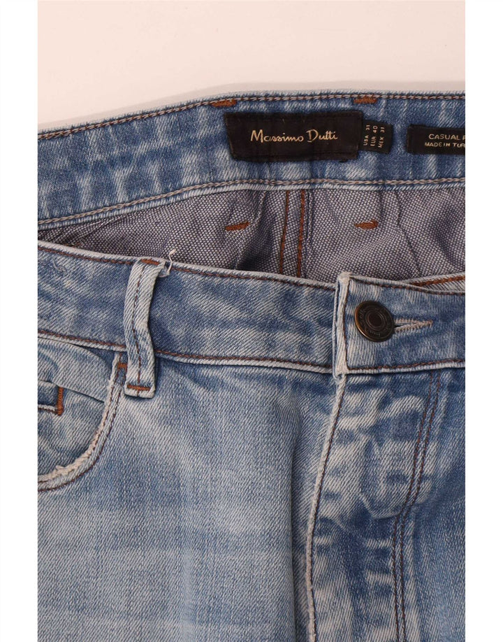 Massimo Dutti Blugi drepti pentru bărbați, cu ajustare lejeră, EU 40 Medium W31 L29 Albastru