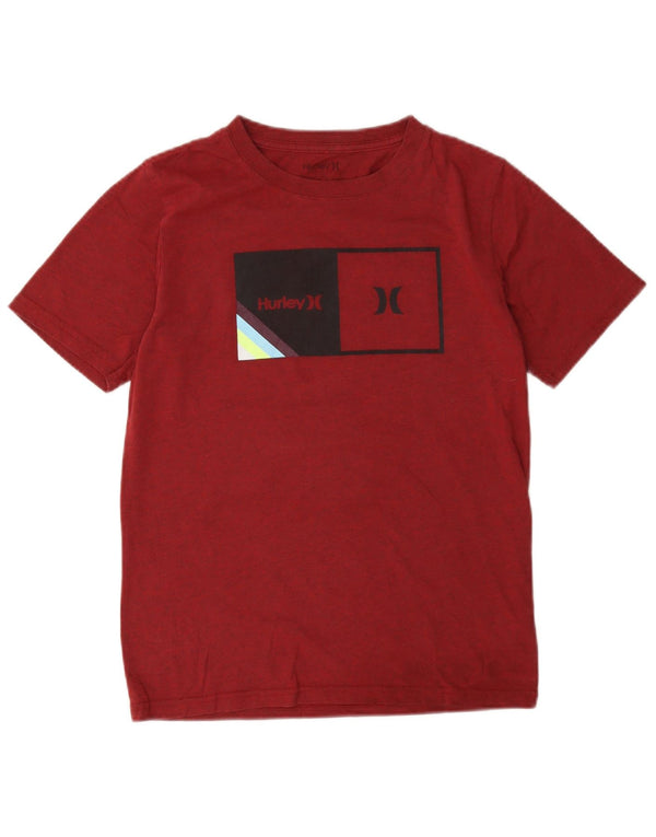Tricou grafic pentru băieți Hurley Top 12-13 ani mare bumbac burgundy