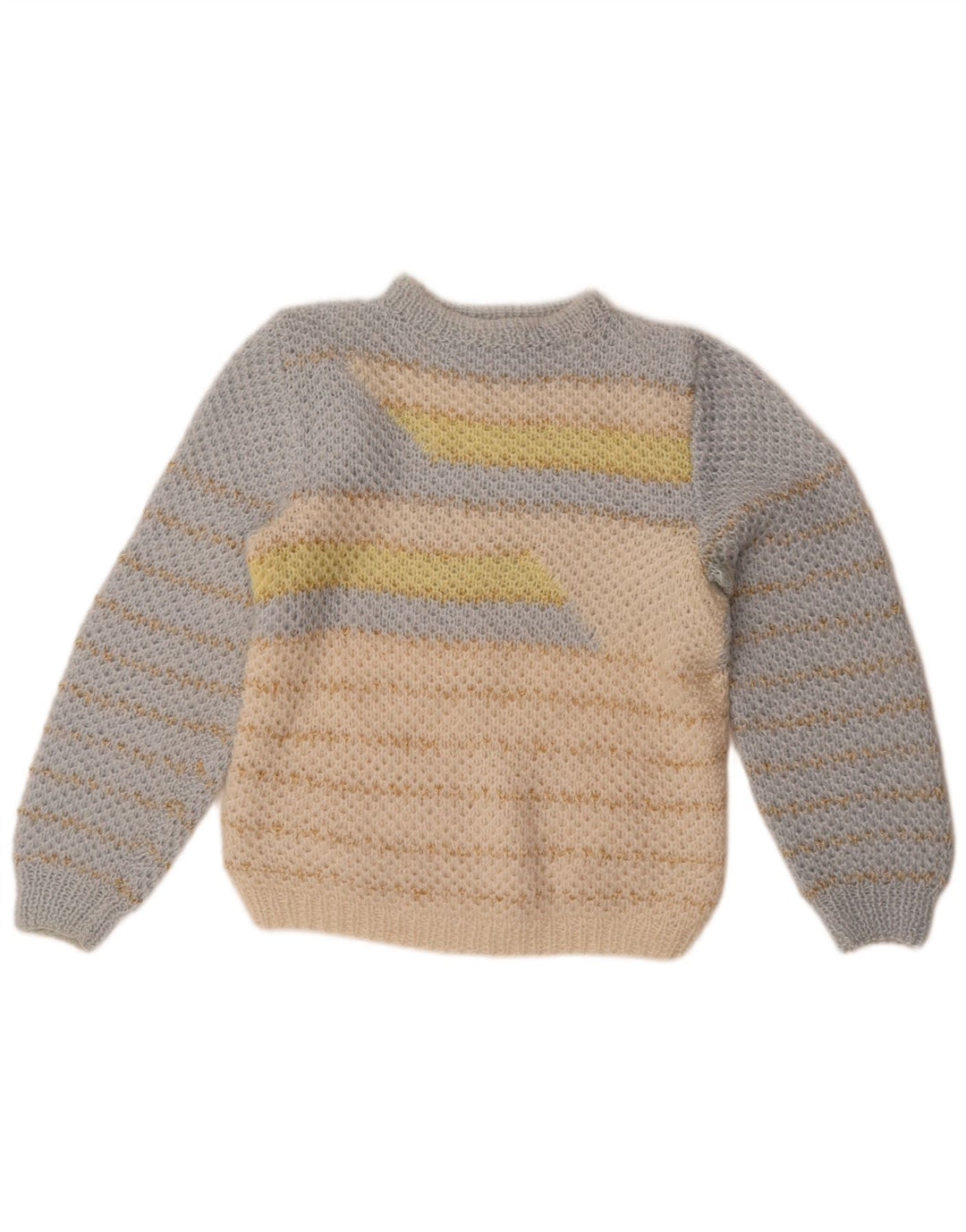 Pulover vintage pentru femei cu decolteu rotund UK 16, mare, albastru